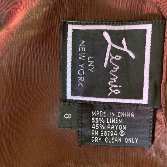 Women Rust brown color linen dress. - Picture 6 of 6